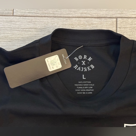 Men's BORN X RAISED Las Vegas Raiders Smoke Rocker Tee T-Shirt Black Sz L Large - Picture 3 of 8